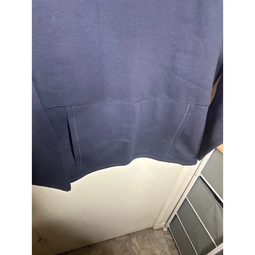 Vintage 90s Hanes Heavyweight Blank Hoodie Navy Blue XL Deadstock Y2K